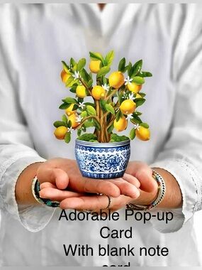 Pop up card New Mini Lemon Tree w/blank note card/write your own message